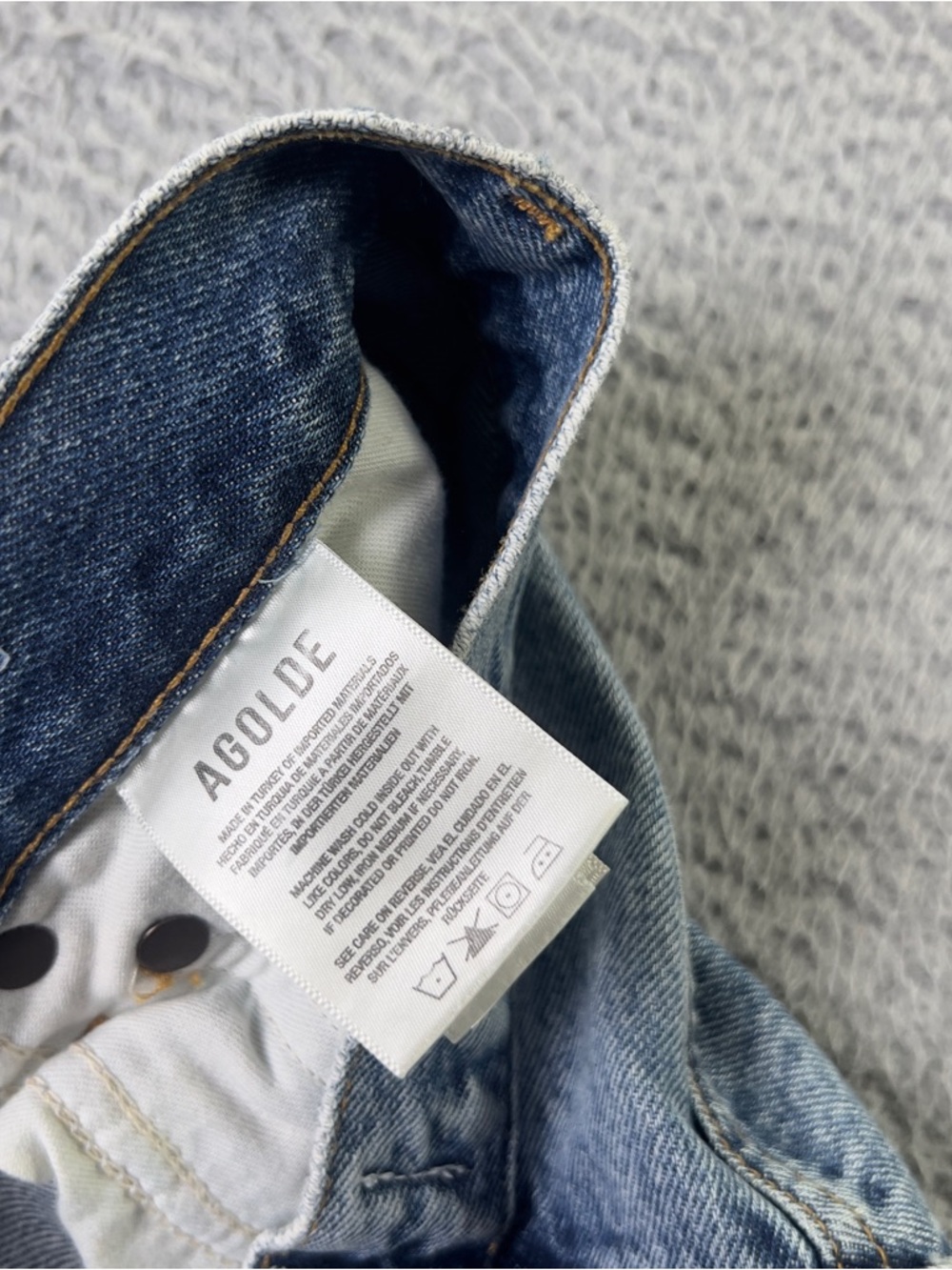 Agolde Jeans Womens 27 Blue 90's Pinch Waist High Rise Distressed Button Fly - Picture 9 of 10